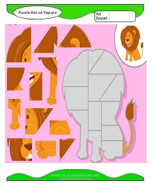 Puzzle Kes Yapıştır Çalışma Sayfaları